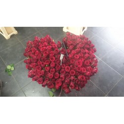 Bouquet cœur rose rouge