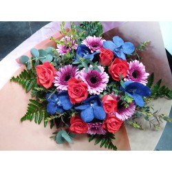 bouquet rond orange ,rose...