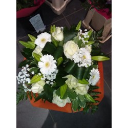 Bouquet rond blanc chic
