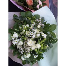Bouquet rond  blanc champêtre